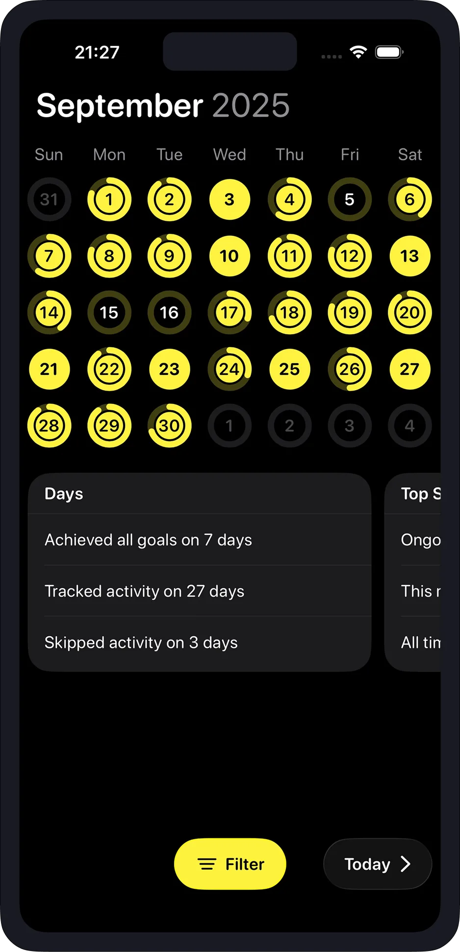 Habits app screenshot 2