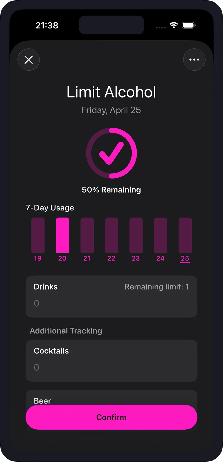 Habits app screenshot 3